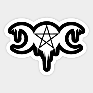 WICCA, WITCHCRAFT, TRIPLE MOON Sticker